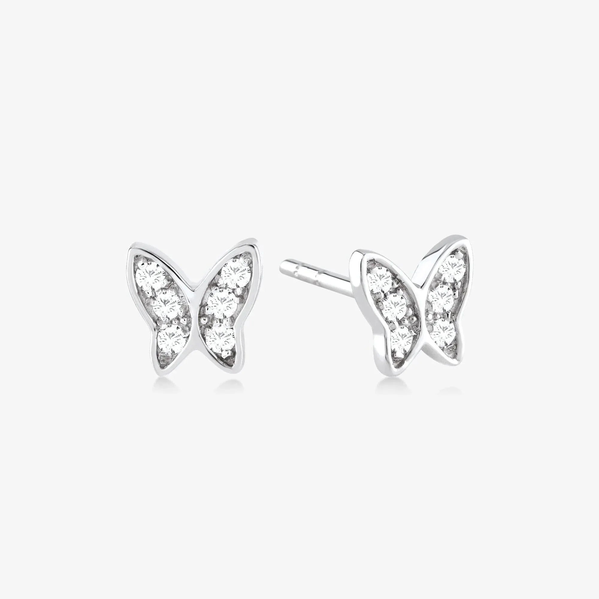 Diamond Butterfly Earrings