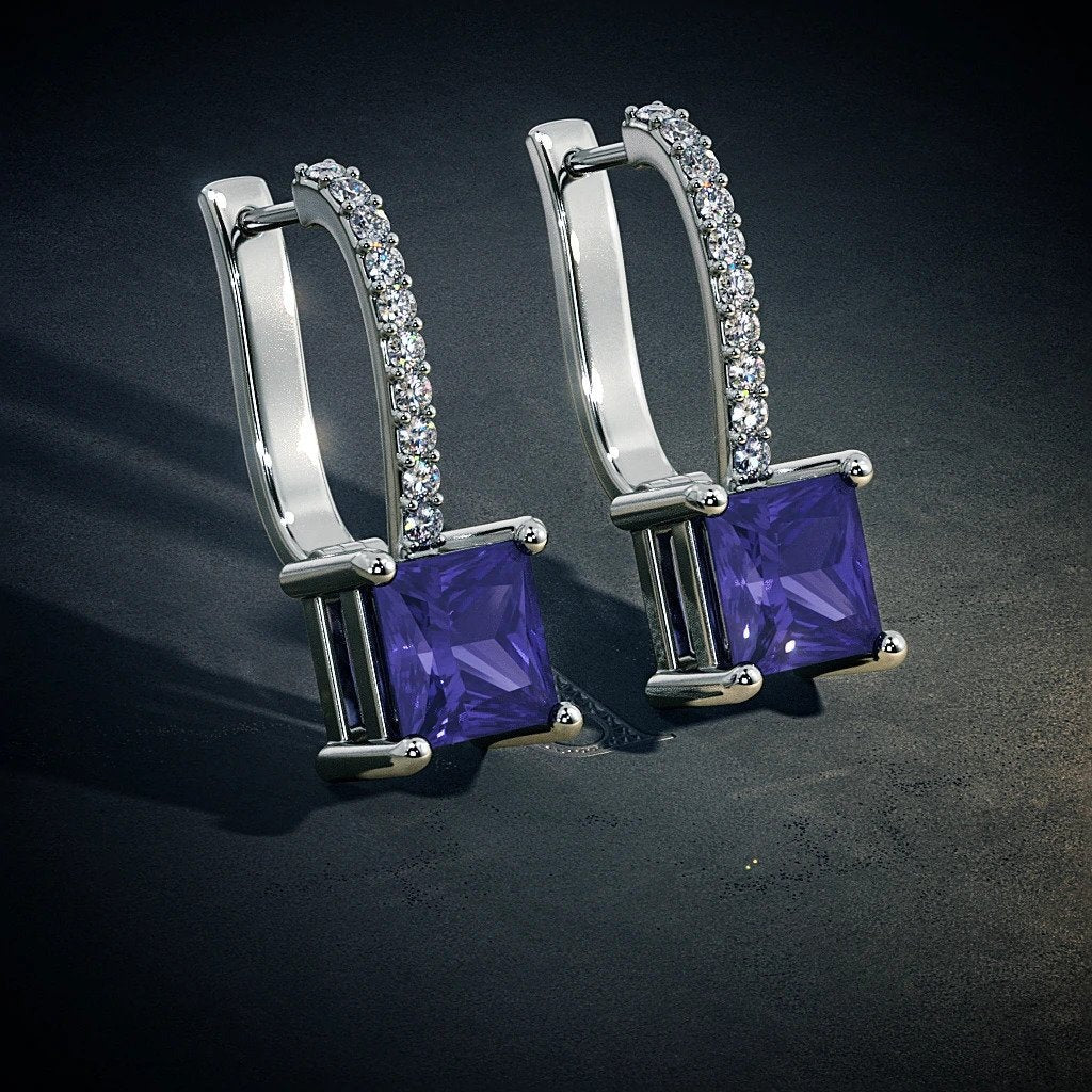 Amethyst Elegance Hoop Earrings