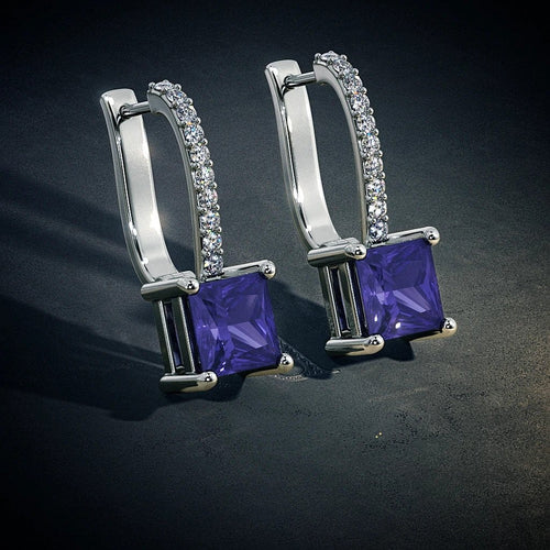 Amethyst Elegance Hoop Earrings