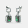 EMERALD CUT ZIRCON EARRINGS - 925 SILVER