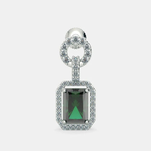 EMERALD CUT ZIRCON EARRINGS - 925 SILVER