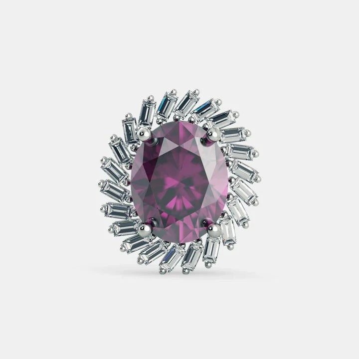 PURPLE AMETHYST OVAL EARRINGS