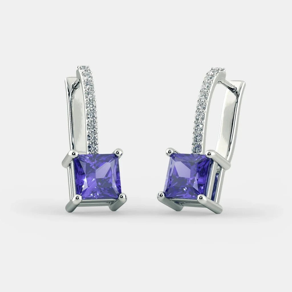 Amethyst Elegance Hoop Earrings
