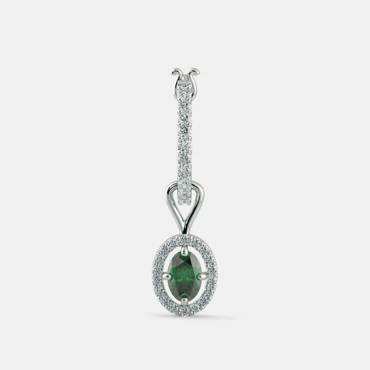 ATLANTIS EMERALD DIAMOND EARRINGS - 925 SILVER